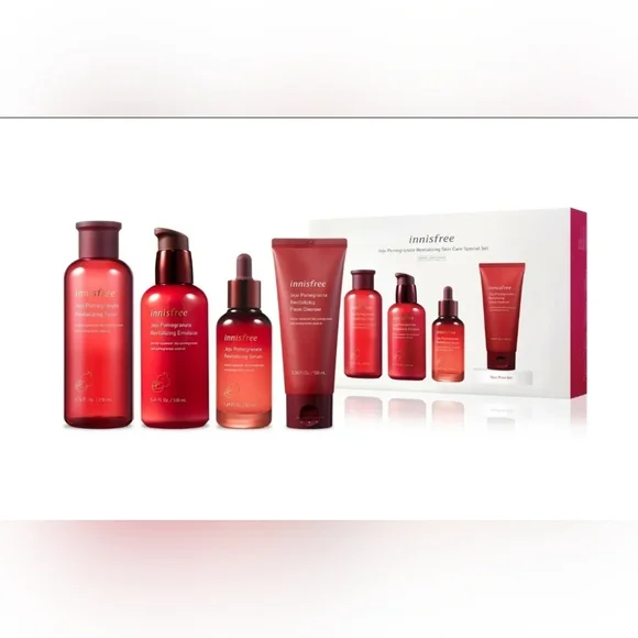 NIB Jeju Innisfree Pomegranate Revitalizing Skincare Travel Kit w/ Special Gift